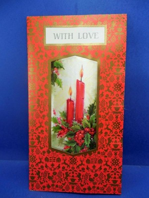Christmas Vintage UNUSED PADDED  ''With LOVE'' Card/env. - Free Shipping