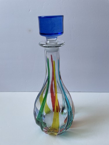 Rare Murano Italy Glass CC ZECCHIN Crystal DECANTER With