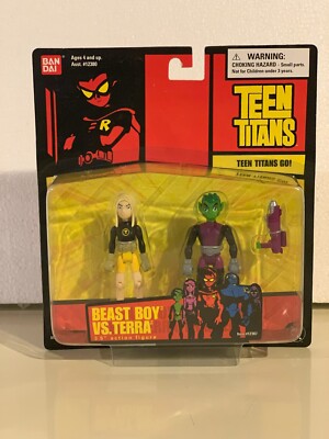 Beast Boy vs Terra Figure MOC 2004 Bandai Teen Titans Go! 3.5''