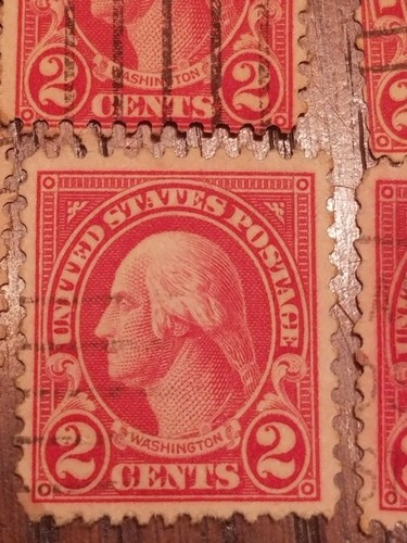 (LOT 30) 2 Cent Carmine Washington US Postage Stamps 1923 -1929 (See Photos)