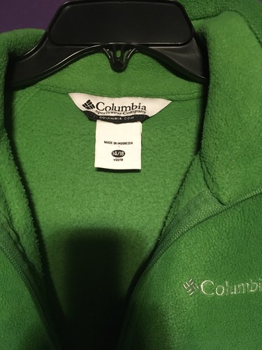 Columbia Full Zip Fleece Jacket •GREEN• Youth 14/16