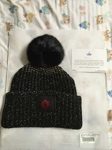 Love Your Melon Black And Gold Metallic Mulan Pom Beanie New  display picture 2
