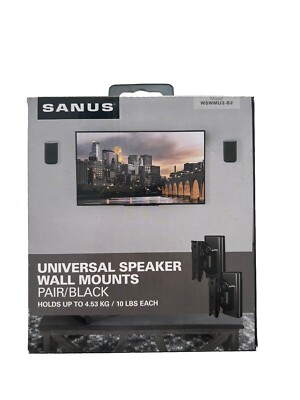UNIVERSAL SPEAKER WALL MOUNTS PAIR/BLACK