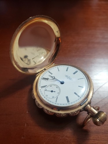 Vintage Ladies 1889-1891 Elgin 14k Yellow Gold Pocket Watch Antique