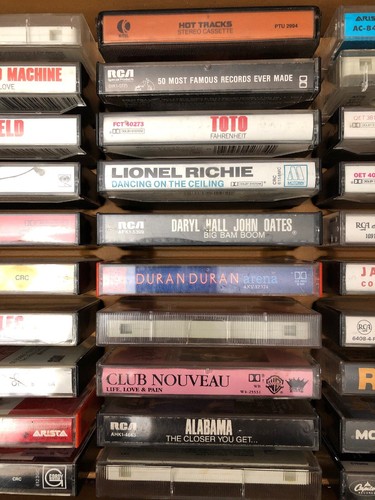 Vintage Cassette Carry Case Music Storage Holder + 30 Misc Cassette Tapes