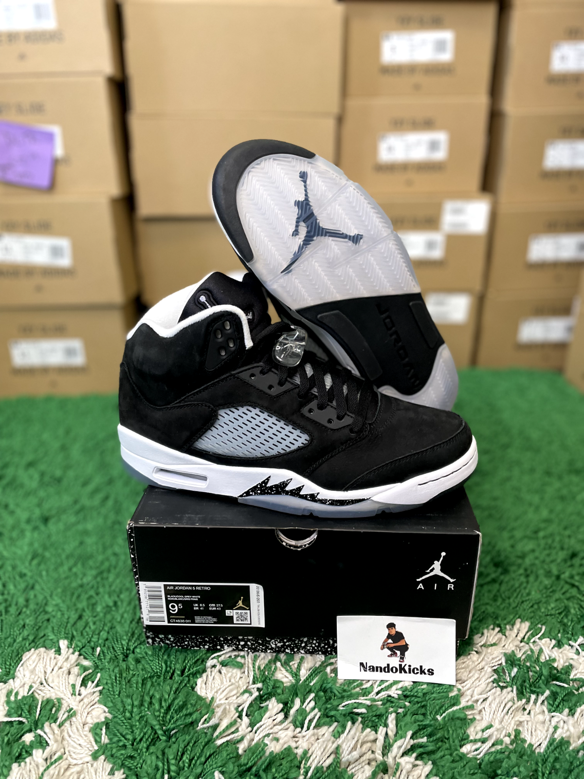シューズ(男性用) NIKE AIR JORDAN 5 RETRO Moonlight Nike Air Jordan 5 Retro Moonlight Oreo CT4838 011 Men Size