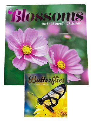 2025 Calendar 2 Pack - Blossoms & Butterflies | Buy 2 Get 1 FREE | Fast Shipping
