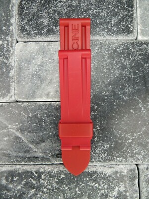 24mm Genuine Rubber Tang Strap Red Deployment Diver Watch Band for PANERAI x1