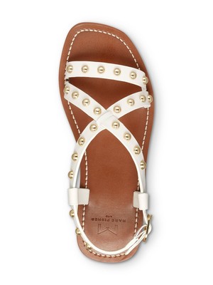 MARC FISHER Женские кожаные сандалии Fianna цвета слоновой кости на блочном каблуке с ремешком на пятке, размер 7 м