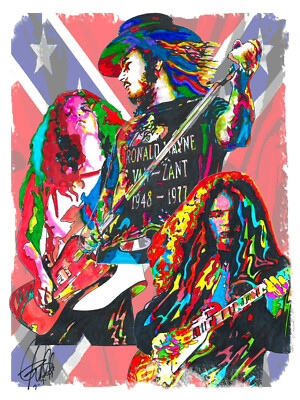 Lynyrd Skynyrd Van Zant Collins Rossington Music Poster