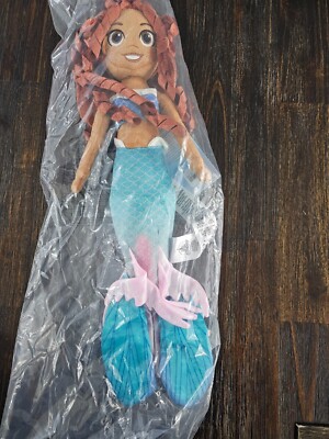 NEW DISNEY STORE LITTLE MERMAID ARIEL LIVE ACTION PLUSH 18'' HALLE BAILEY IN HAND