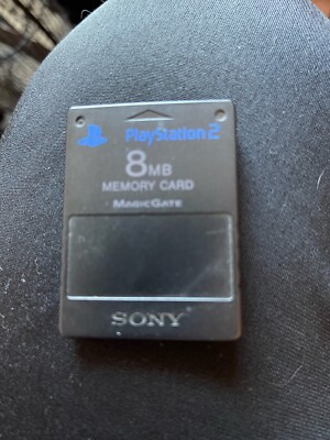 Black Sony PS2 Original OEM MagicGate 8mb Memory Card Authentic - Tested & works