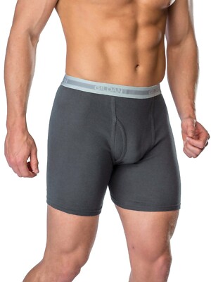 NEW! 4-Pk Gildan Men's Premium Comfort Boxer Briefs, Plush Waistband, 2XL Blues