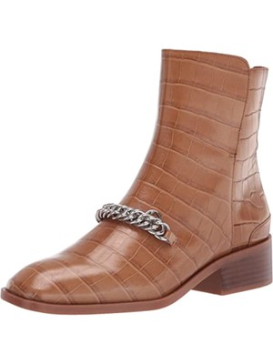 

FRANCO SARTO Женские Коричневые Кожаные Ботинки Caleb С Цепочкой Из Крокодила На Блочном Каблуке, Коричневый, H2685L1