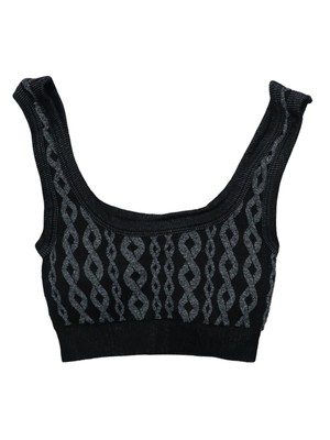 Спортивный бюстгальтер с глубоким вырезом в виде АВОКАДО и отделкой из трикотажа в рубчик на спине, M\L