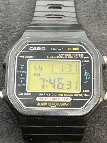 Very Rare 1980 Vintage CASIO H110 (106) MARLIN Japan R 40mm