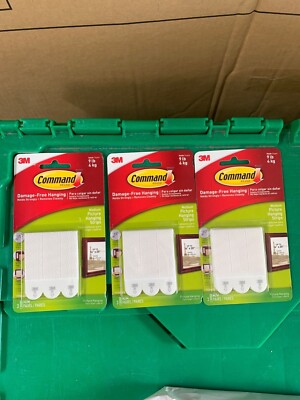 3M Command strips 3 pack 9lb lot of (9) strips 