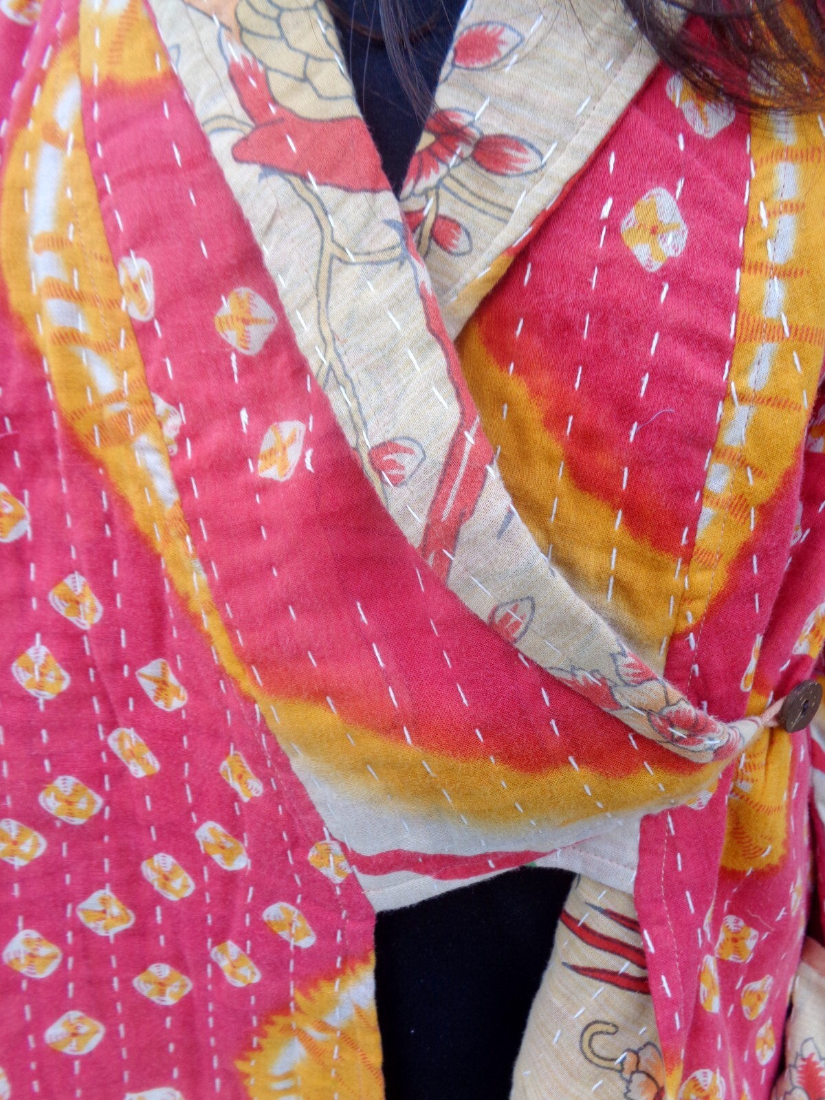 Pre-owned Handmade 25 Pc Lot Vintage Kantha Jacket Assorted Cotton Short Boxy Wrap Jackets