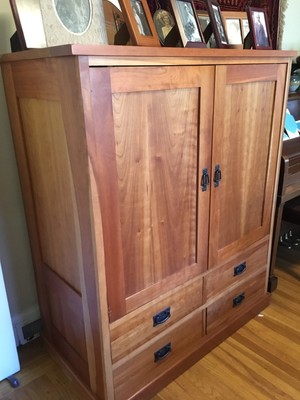 Tv Cabinet Entertainment Center Armoire Mission Stye Solid