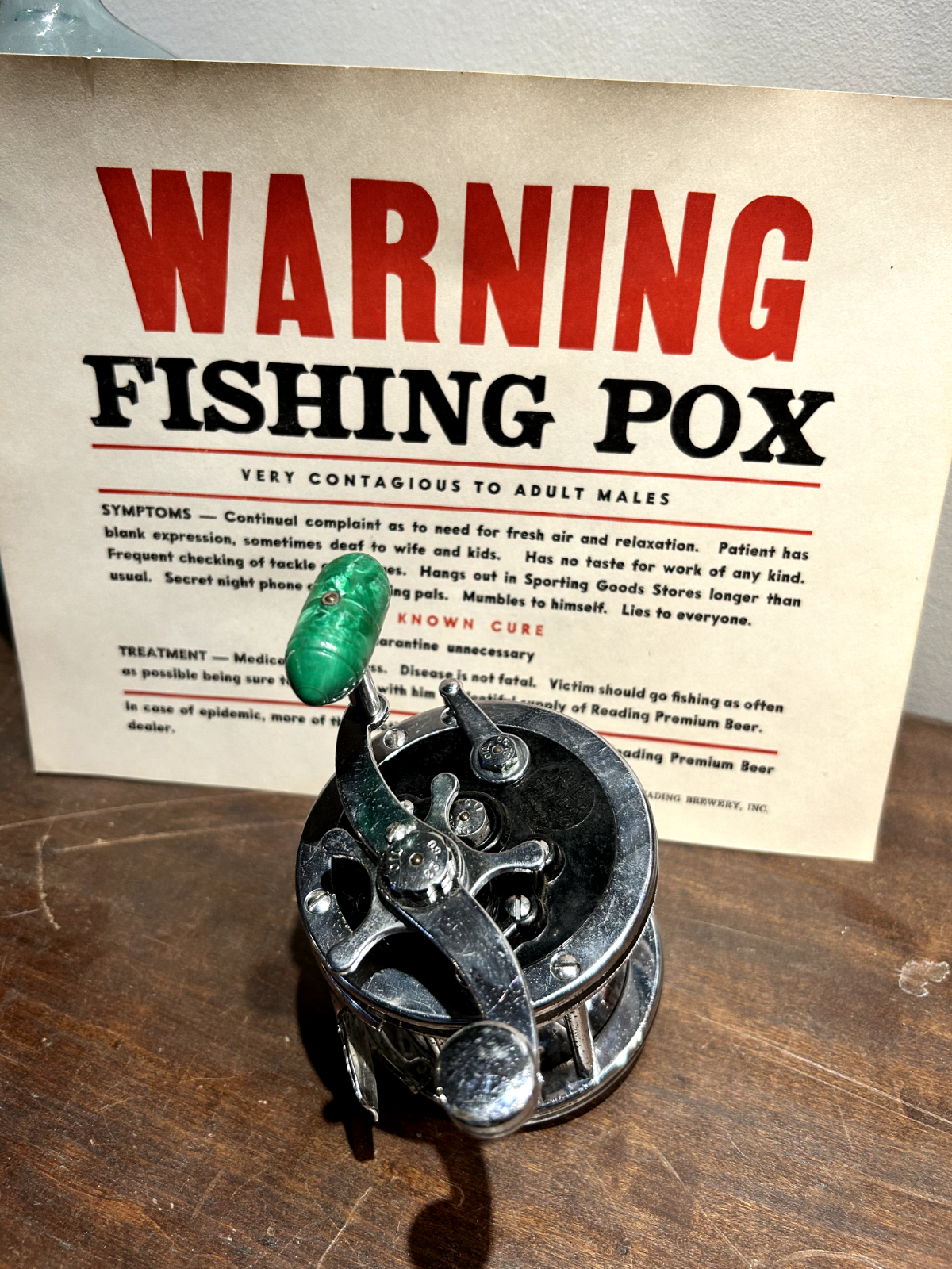 Vintage Penn 2/0 Senator Fishing Reel Green Handle