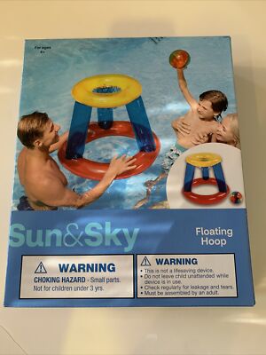 Sun & Sky Floating Hoop Pool Basketball Inflatable Hoop NEW in Box!