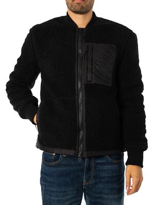

Мужская винтажная куртка на молнии из шерпы Superdry, черная, Черный, M5011456A-12A