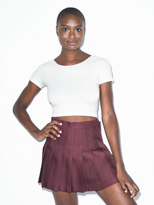 American Apparel Women's Cotton Spandex Crop Top- White, Medium