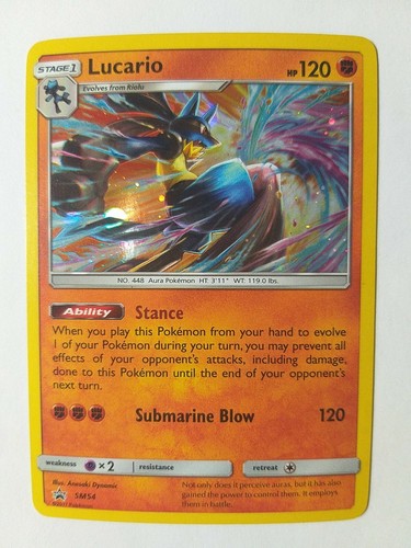 Pokemon Lucario SM54 Sm Holo Englisch Boosterfrisch 