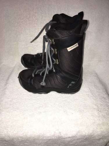Morrow Black Snowboard Boots Slick Kids Size 5