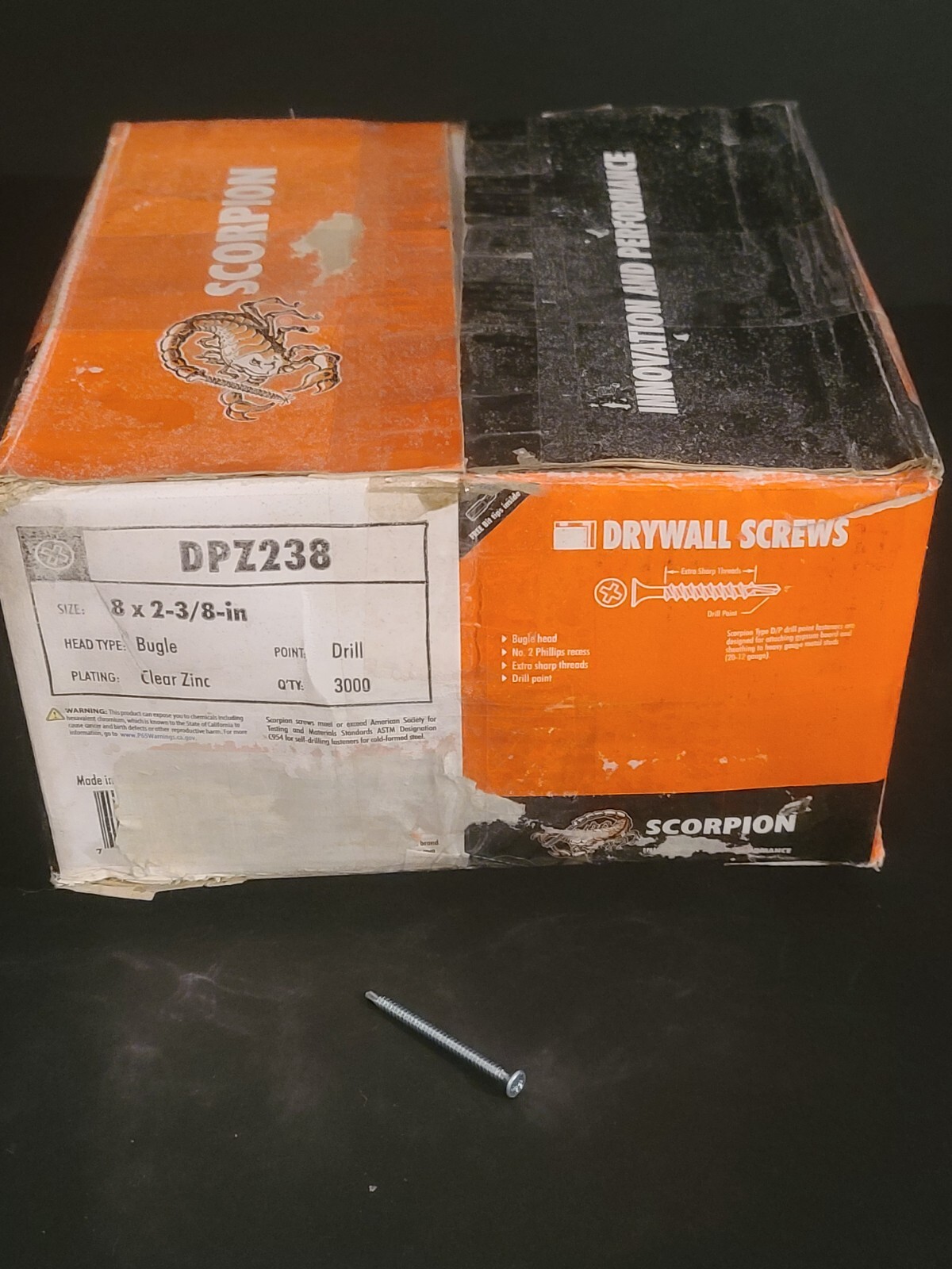 BOX OF 3000) GRABBER 8 x 2-3/8