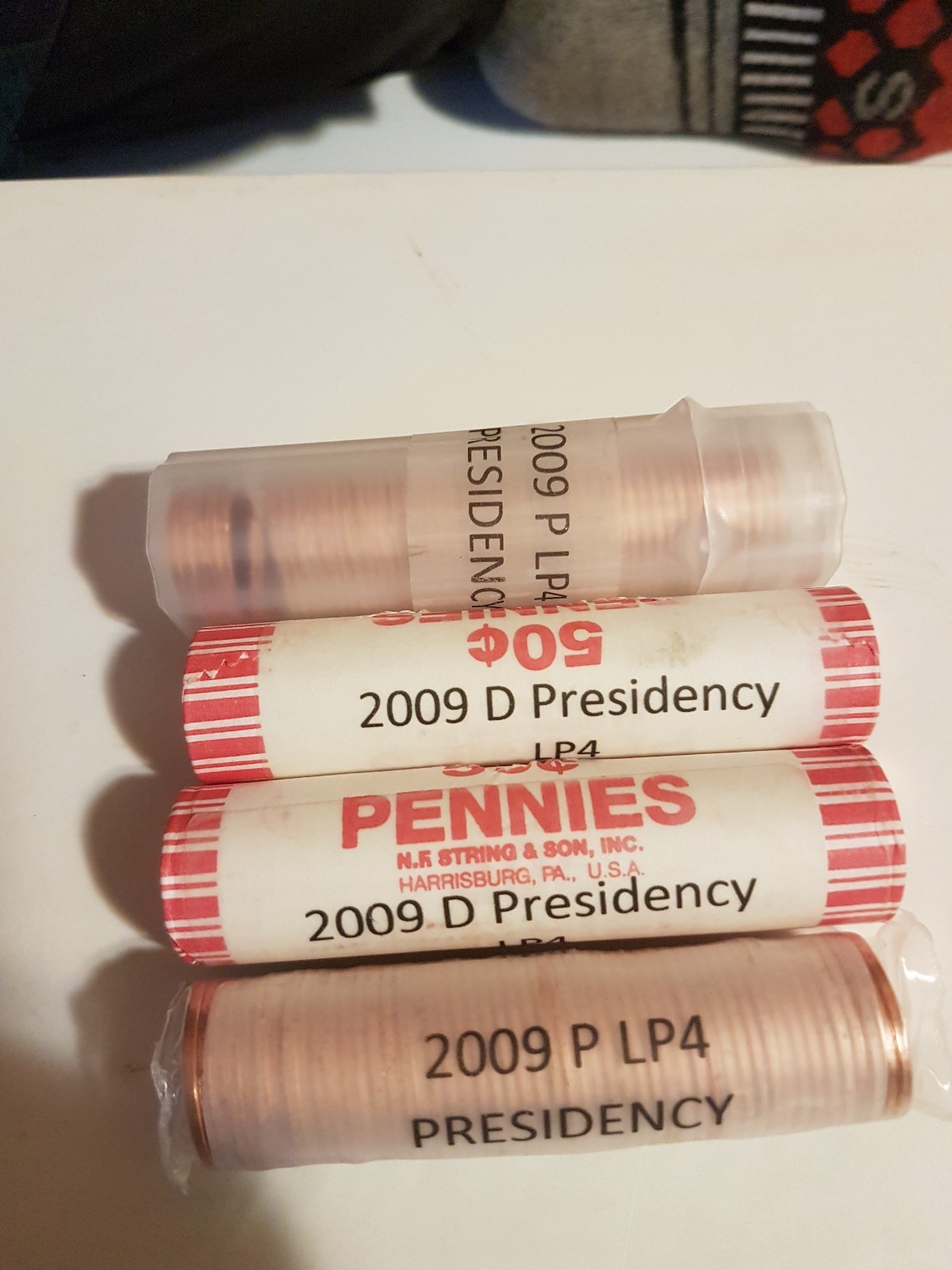 2009 P&D 1C Lincoln Penny Presidency LP4 50 Coin Rolls two Of Each total 4 rolls