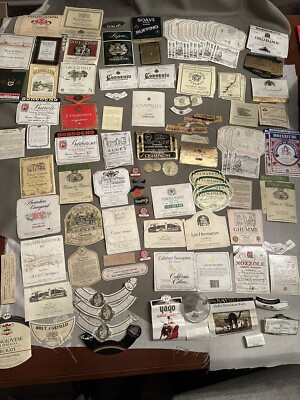 1900s VTG French, Italian, USA Wine LABELS , Lot Of 232 W/ Extra Back,Neck Label