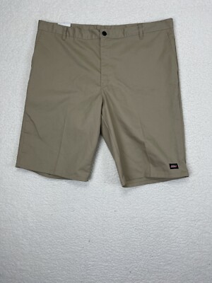 DICKIES Woman s FLAT FRONT SHORTS WORK SHORTS EASY CARE TAN BEIGE Size 44
