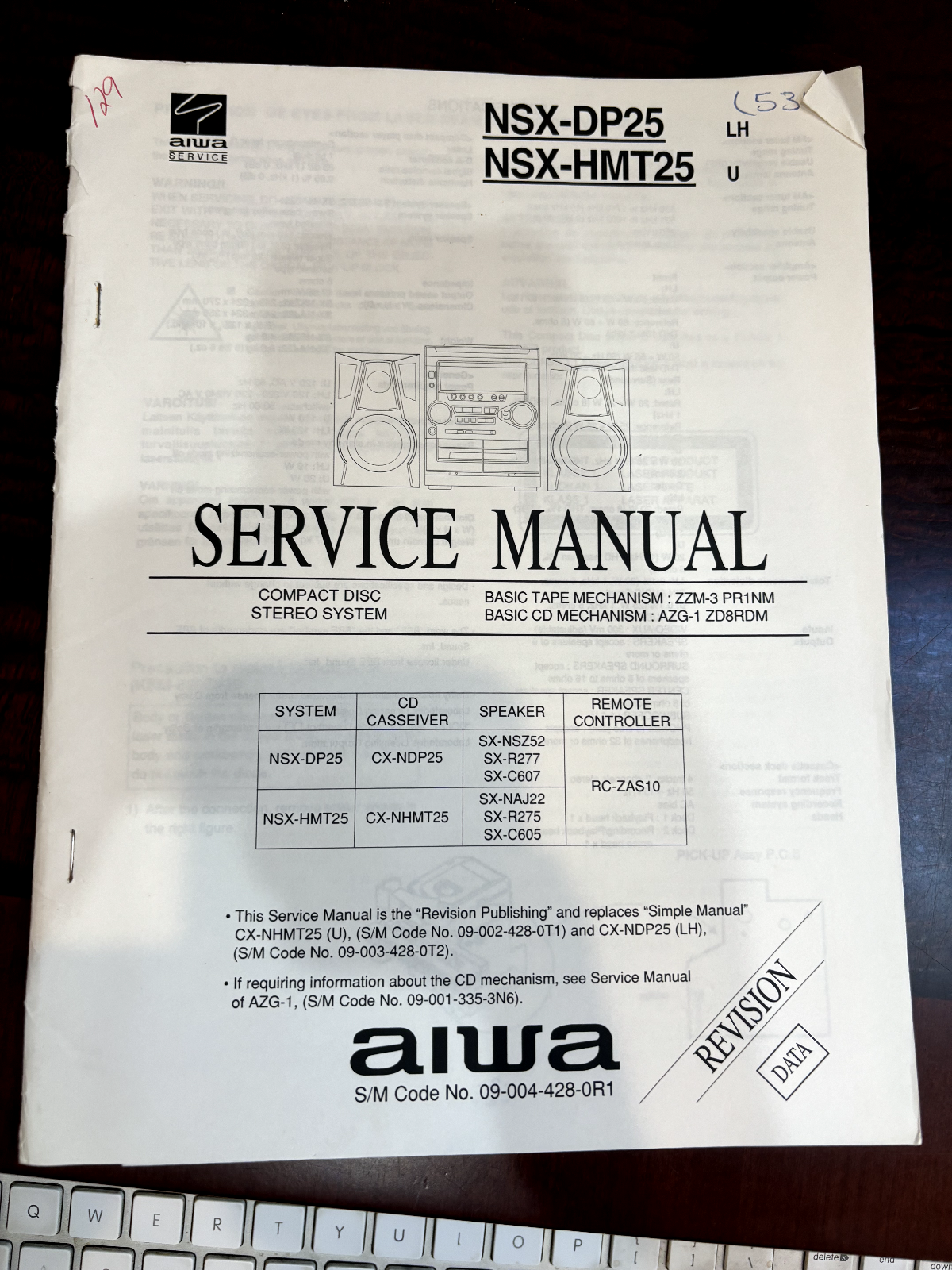 AIWA NSX-DP25 NSX-HMT25 CX-NDP25 Repair Service Manual 990