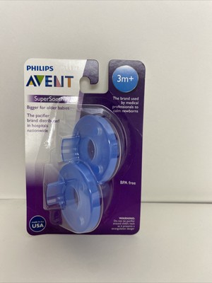 Philips AVENT Super Soothie Pacifier 3m+ Pack of 2 Blue Pacifiers 
