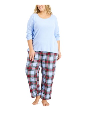 

FAMILY PJs Intimates Голубые штаны для сна в клетку Plus, Light blue