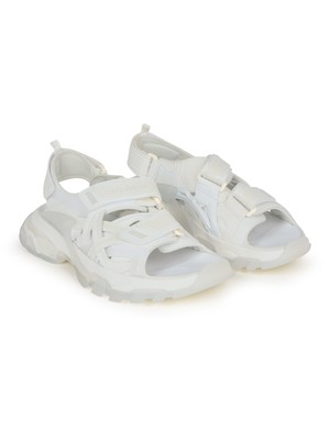 

BALENCIAGA Женские белые полупрозрачные сандалии с логотипом Comfort Open Toe, Белый, 655948W2CC2