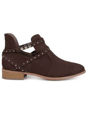 

JOURNEE COLLECTION Женские коричневые классические сапоги Ozzie с мягкими ремешками и заклепками, Коричневый, OZZI-BOOTIE