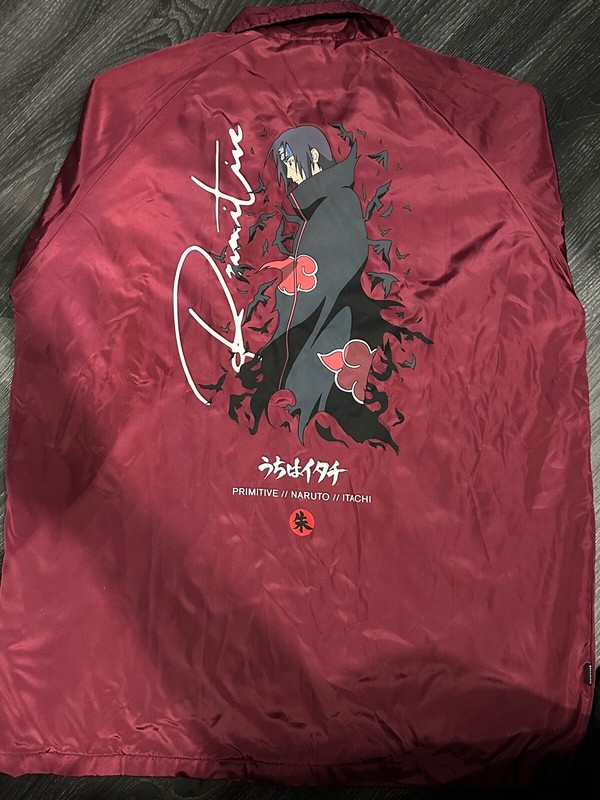Primitive x Naruto Shippuden Itachi Coach Button up Skate Jacket Medium