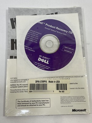 Dell Product Recovery CD - Microsoft Windows 98 SE Second Edition Vintage SEALED