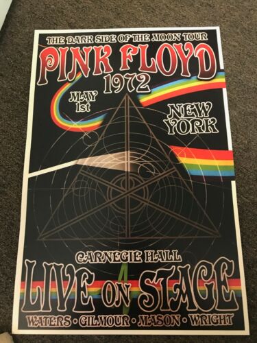 Pink Floyd Dark Side of the Moon 1972 New York Cardstock Concert Poster 12x18