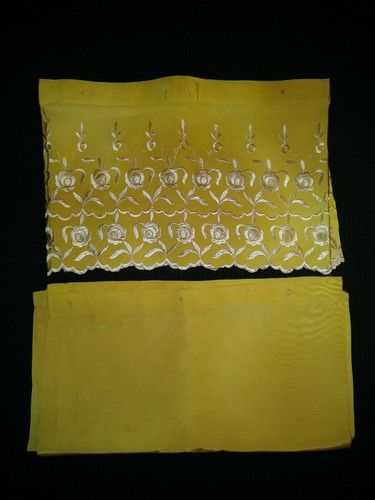 Vintage Artway Yellow Bath Curtain Panel Valance *324D*