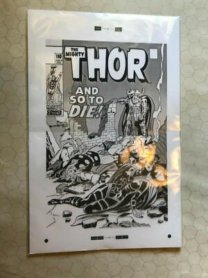  John Buscema Thor #190 Rare Large Production Art Cover Mono transparency sheet!
