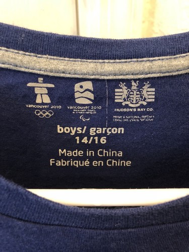 Youth Boys Hudson Bay Co. 2010 Vancouver Winter Games XXI Olympics Blue Size L