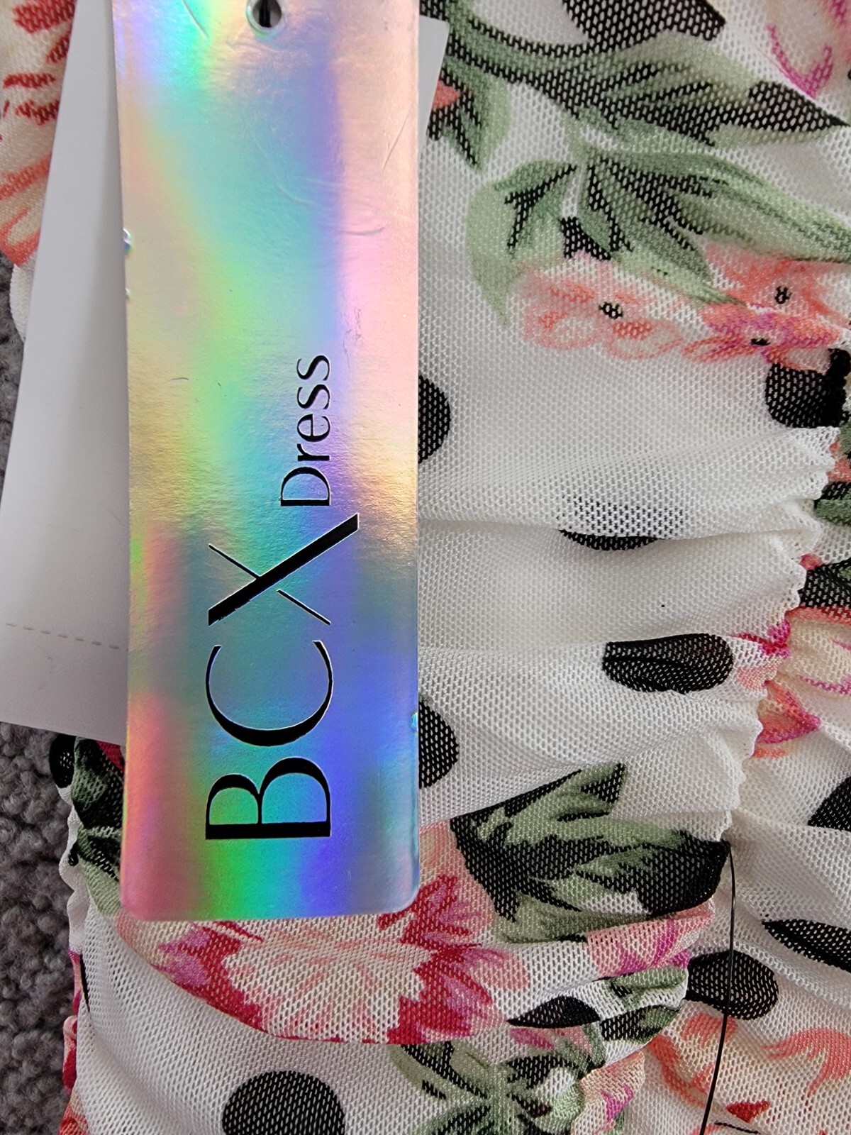 BCX Mixed-Print Ruched Ruffled Bodycon Dress Juniors' XXS Multi Back Zip Closure - Picture 14 of 15