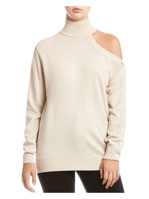 

BAILEY44 Женский бежевый свитер из хлопковой смеси с длинными рукавами и воротником-стойкой