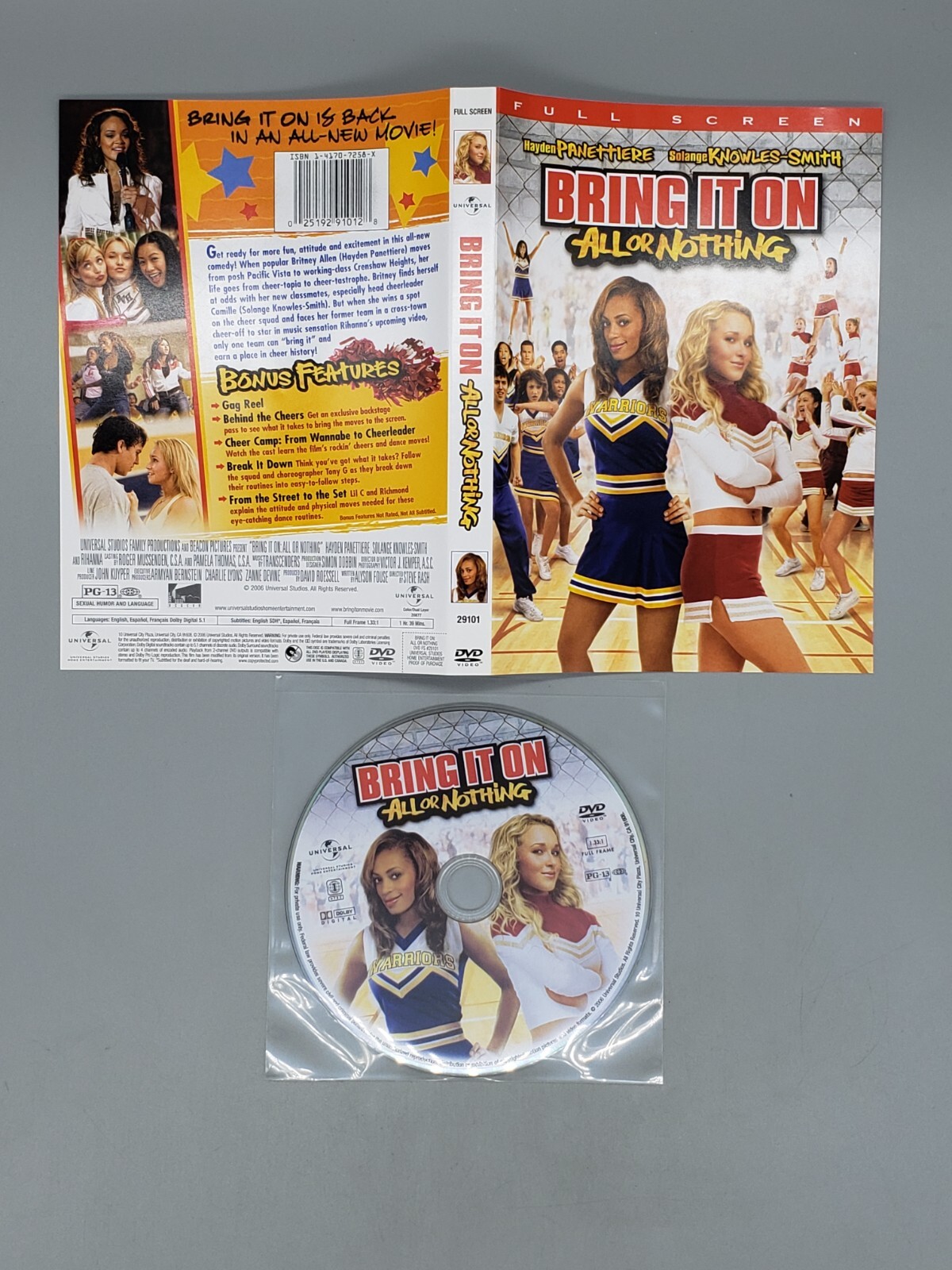 ALL　or　NOTHING DVD Bring It On: All or Nothing (DVD, 2006, Full Frame) No Case
