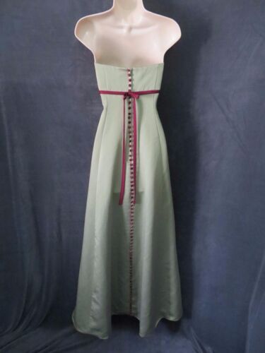 Wedding Gothic Olive Burgundy Strapless Button Back Long Formal Prom Dress 12