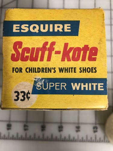 Vintage Esquire Scuff-Kote Shoe Polish In Box~Super White