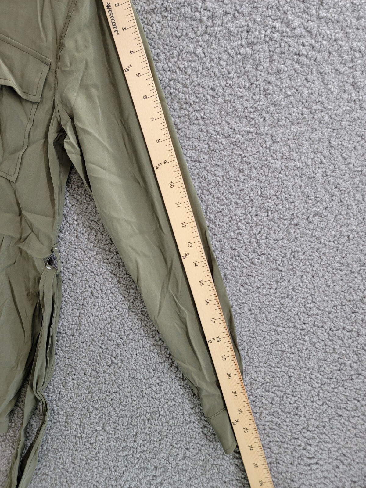 Jessica Simpson Jessa Button Front Tie Safari Jacket Women's S Olive Long Sleeve - Picture 5 of 20